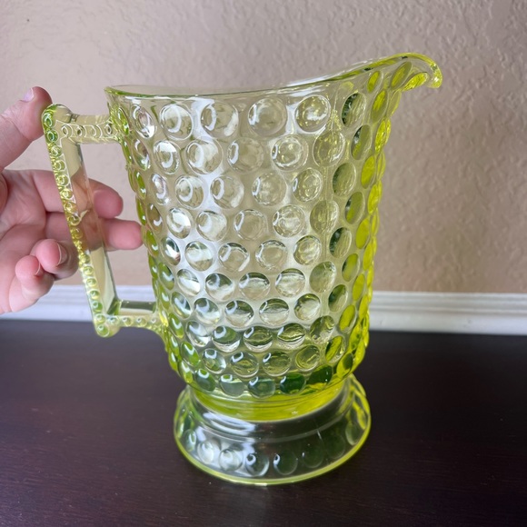 Antique 1880 EAPG Attenbury and Co Polka Dot Pitcher, Early American Pressed Gla - Picture 4 of 10